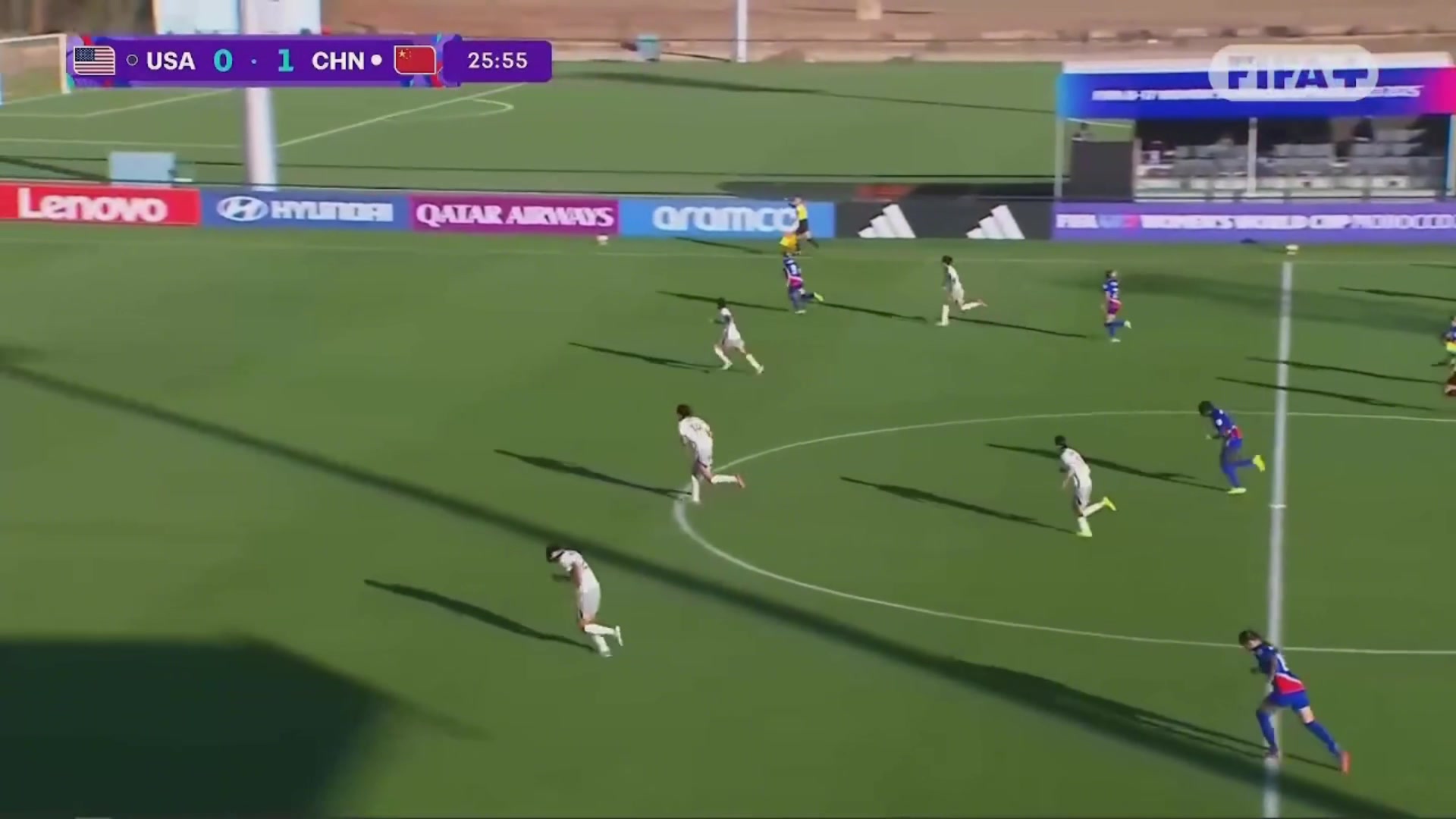 被扳平中國(guó)女足中場(chǎng)被斷球馬爾瑟姆一條龍突入禁區(qū)破門(mén)