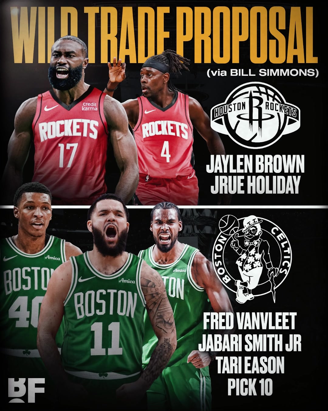 感覺火箭虧了美媒火箭可用范喬丹小賈伊森10號簽去換杰倫霍勒迪