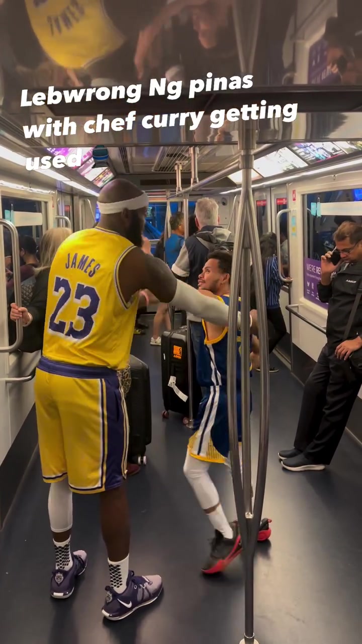 笑死網(wǎng)友竟然在地鐵上遇到老詹和庫里了