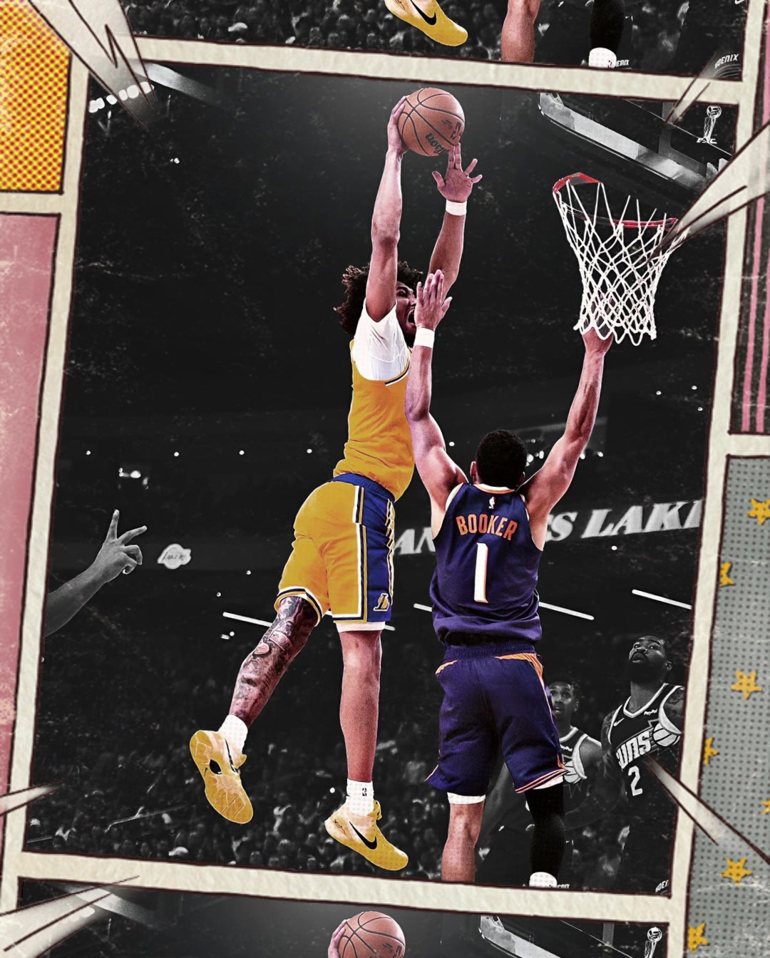 海報(bào)級(jí)隔扣海斯今日超高滑翔空接隔人炸扣布克