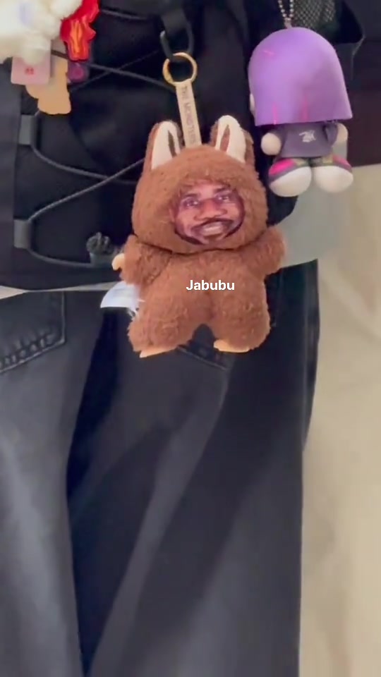 網(wǎng)友逛街偶遇有人書包掛著詹姆斯labubu