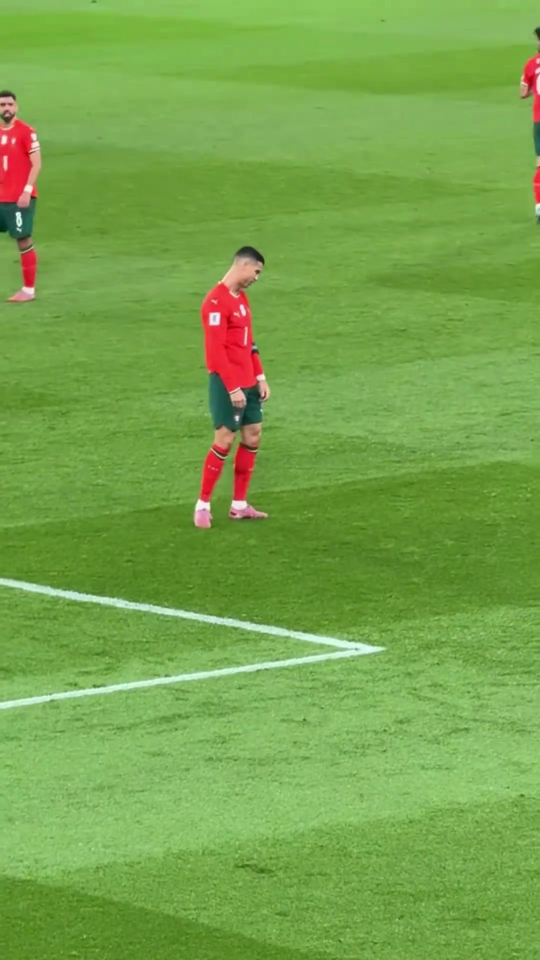 C羅情緒低落自言自語B費看見后趕緊上前擊掌鼓勁