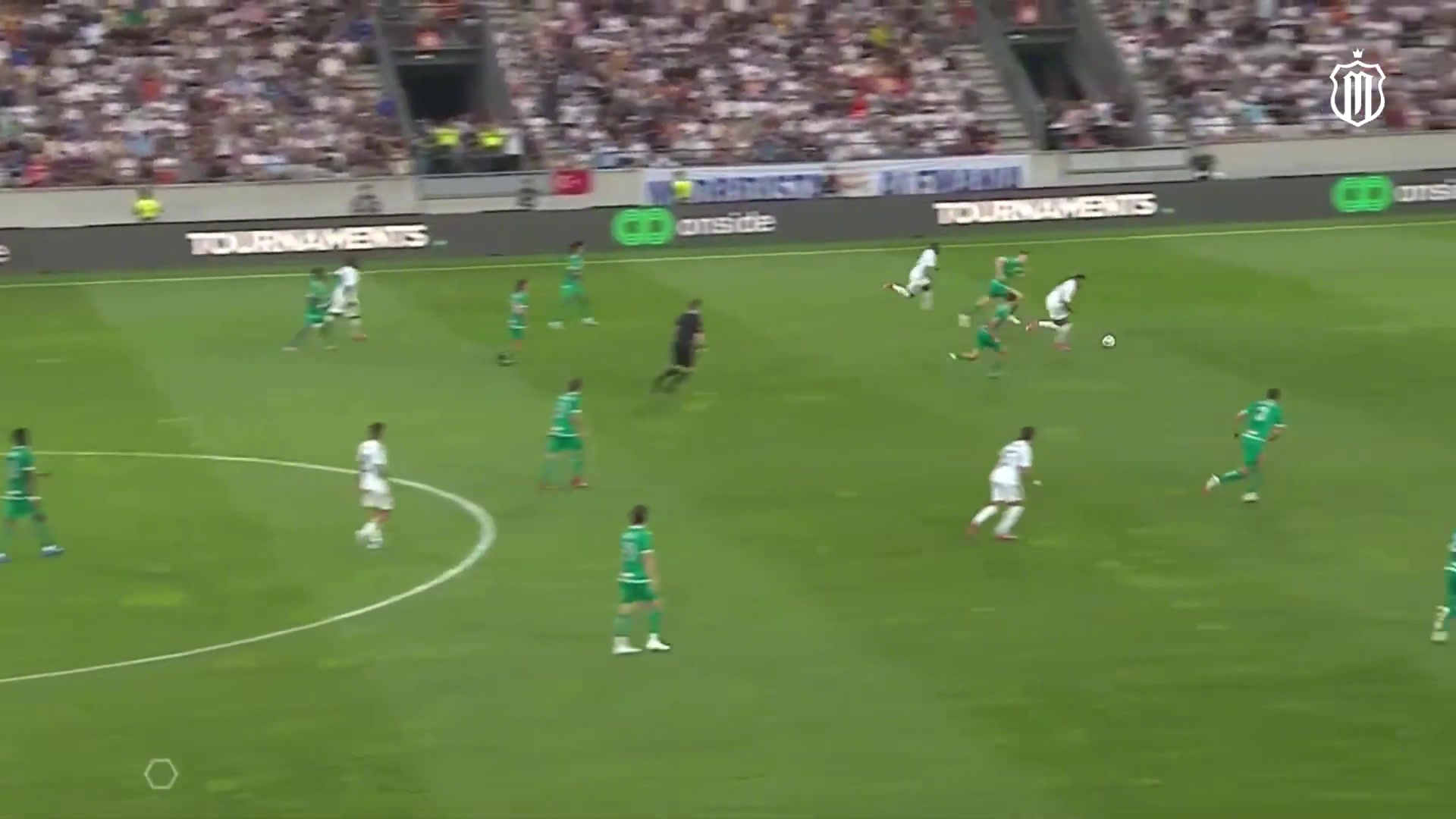 真強(qiáng)瓊阿梅尼直塞姆巴佩單刀假射真扣過掉門將把球打進(jìn)