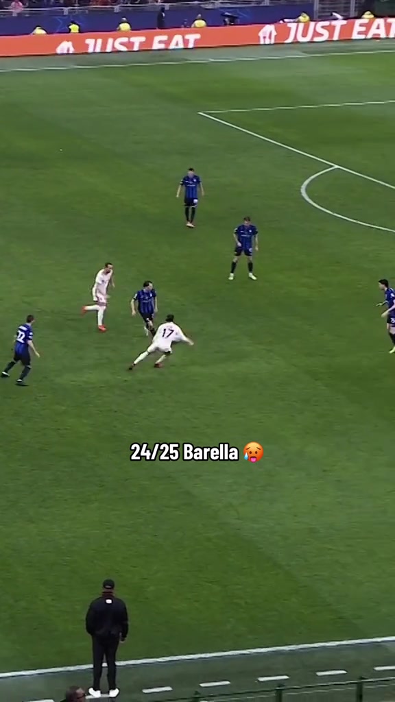 歐冠官推盤點國米大將巴雷拉賽季表現(xiàn)世界第幾中場