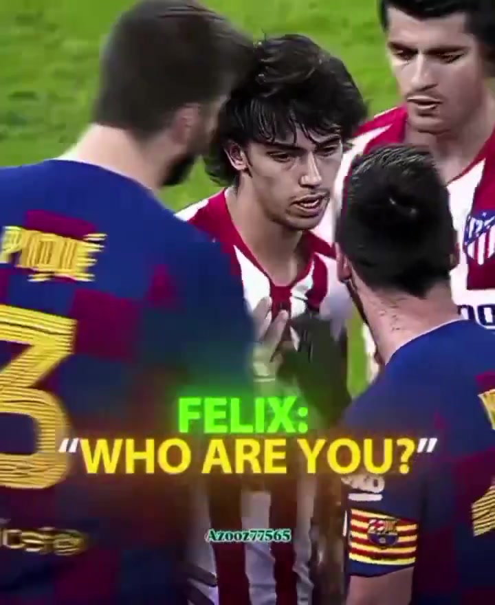 菲利克斯問梅西你是誰梅西來巴薩獎杯陳列室看看就知道了