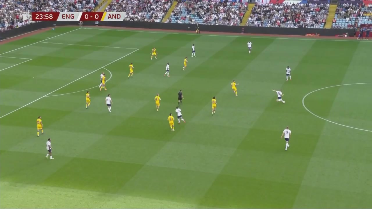 英格蘭1-0領(lǐng)先馬杜埃凱傳中安道爾后衛(wèi)頭球解圍自擺烏龍