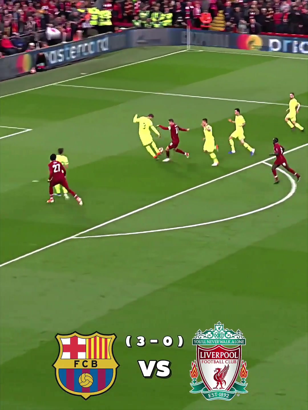 歐冠最瘋狂的逆轉(zhuǎn)之一這一晚利物浦讓巴薩夢碎安菲爾德