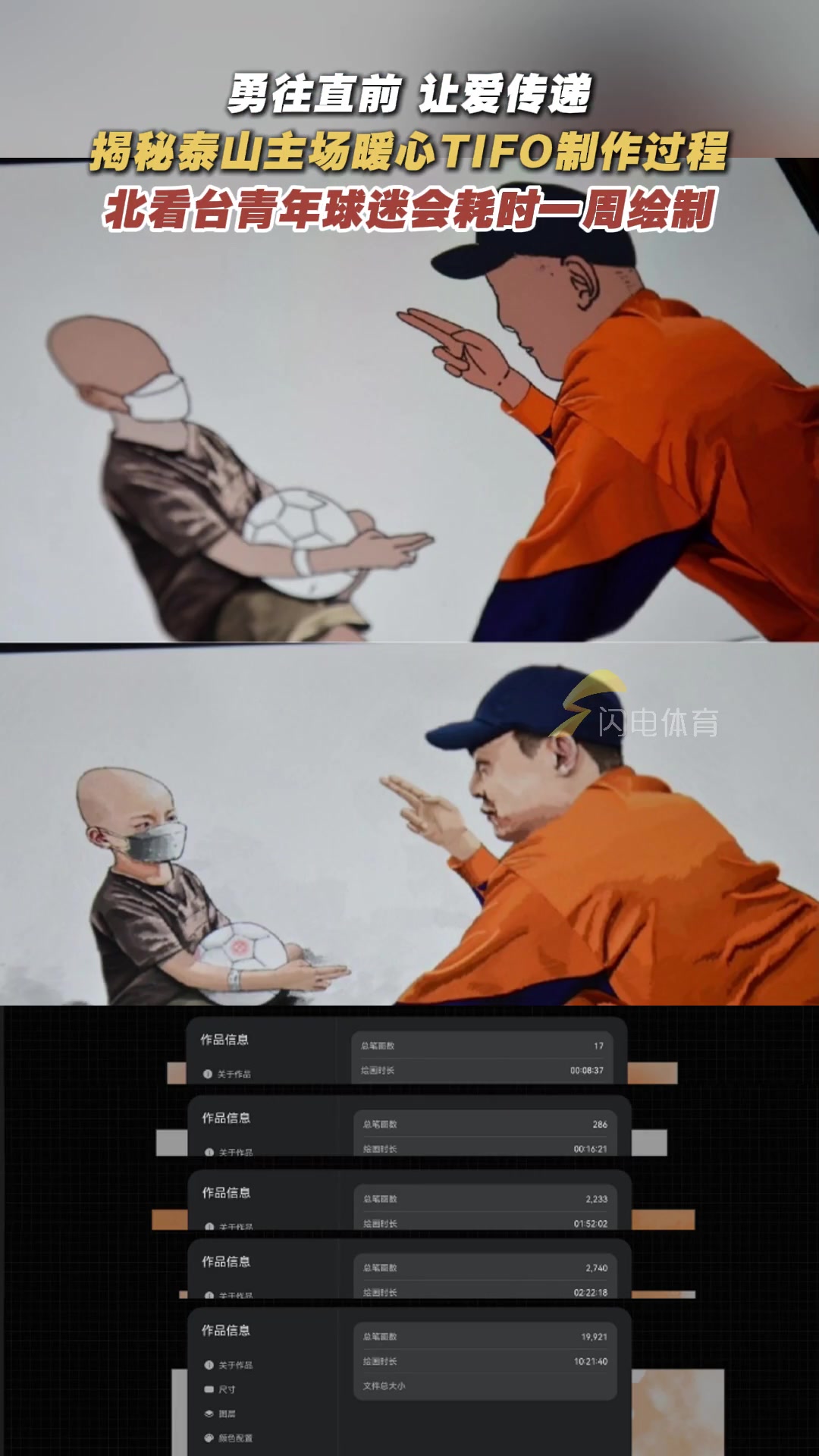 耗時近一周繪制原來泰山隊主場暖心TIFO這樣來的