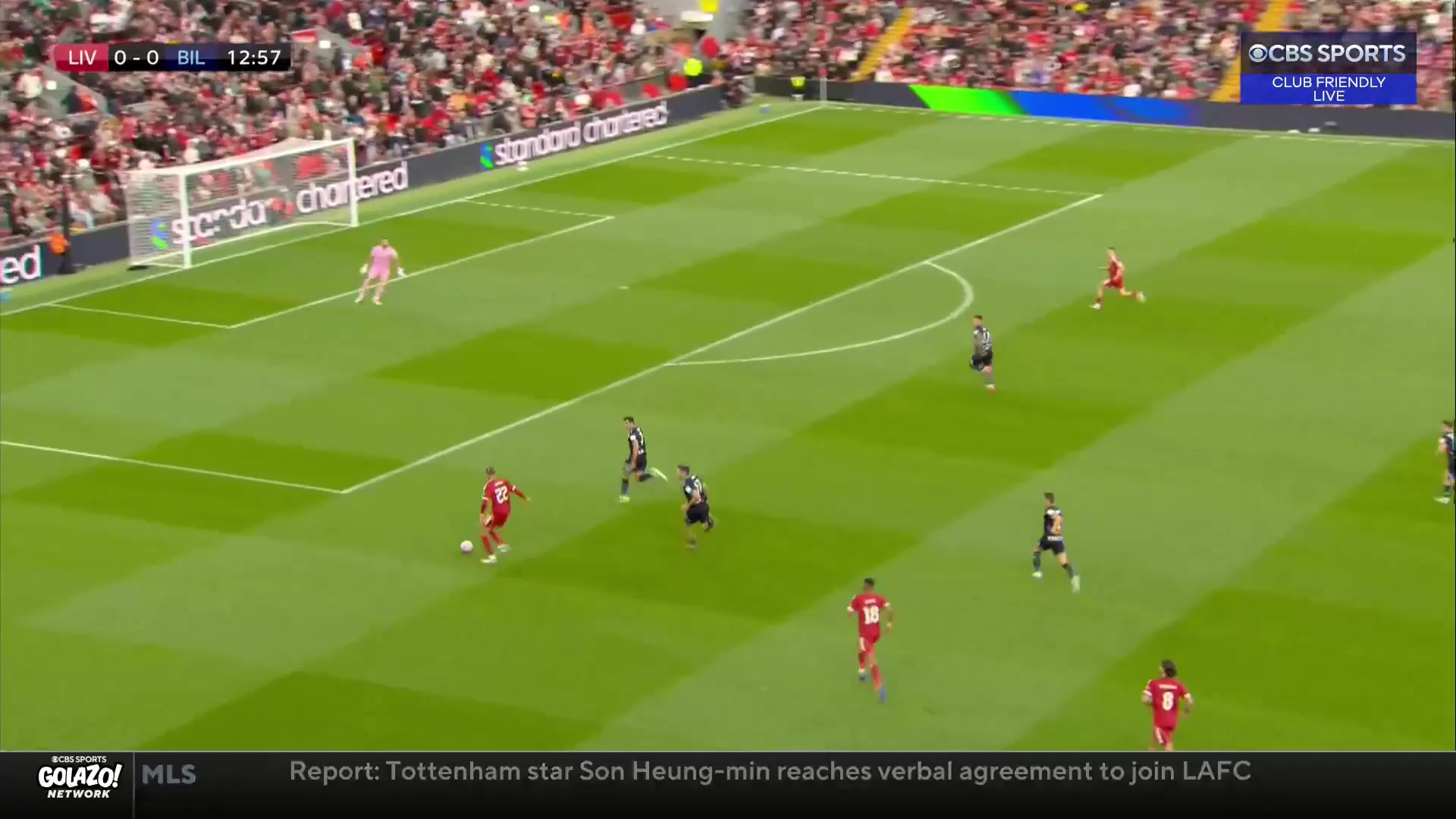 ?；倏讼碌讉髦兄ニ_拉赫推射破門利物浦1-0領(lǐng)先畢巴