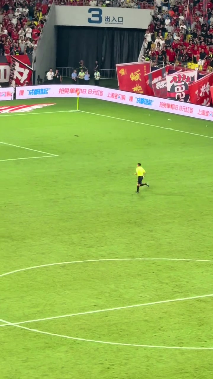 主裁罰下王大雷現(xiàn)場憤怒的泰山球迷高喊傻X