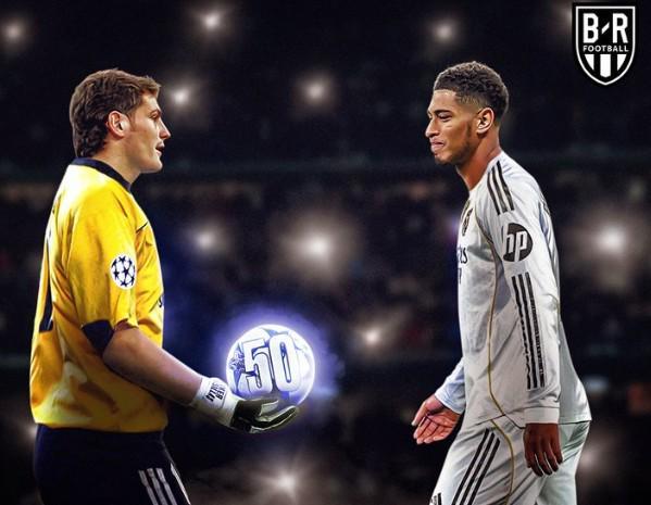 超越卡西，貝林厄姆以22歲128天刷新歐冠50場最年輕紀錄