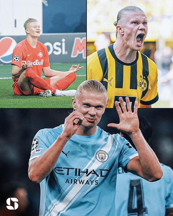 代表三支不同球隊(duì)連續(xù)5場(chǎng)歐冠進(jìn)球，哈蘭德是歷史第一人