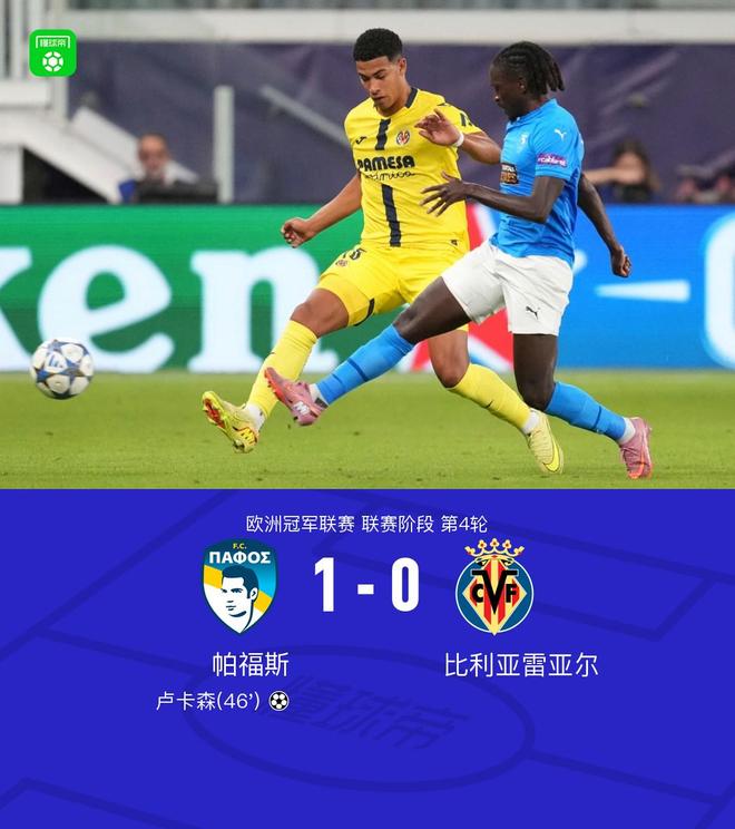 帕福斯1-0黃潛斬獲隊史歐冠首勝，盧卡森制勝，蓋伊失單刀