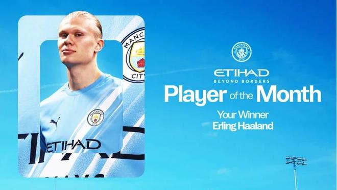 5場比賽打進6球，哈蘭德當(dāng)選曼城10月最佳球員